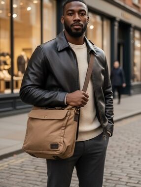 Zara Man Brown Messenger Bag with Adjustable Strap